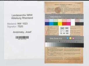 Entnazifizierung Josef Andzinsky , geb. 10.10.1915 (Autoschlosser)