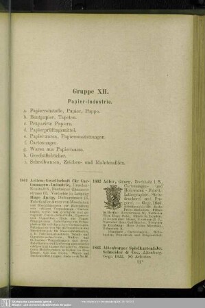 Gruppe XII. Papier-Industrie