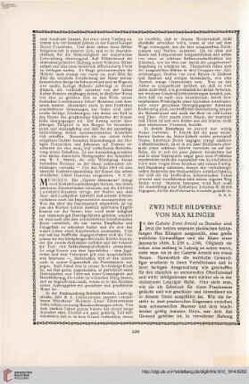 29: Zwei neue Bildwerke von Max Klinger