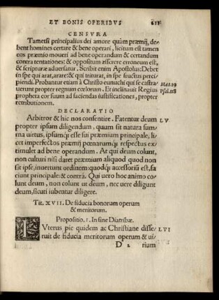 Tit. XVII. De fiducia bonorum operum & meritorum.