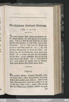 Am achtzehnten Trinitatis-Sonntage. 1 Kor. 1, 4-9.