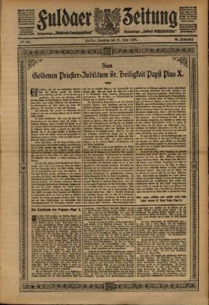 Erste Ausgabe vom Samstag, den 27. Juni 1908.