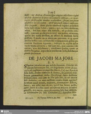 De Jacobi Majori