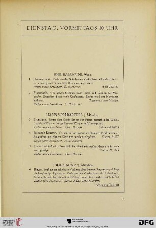 Dienstag, vormittags (Nr. 1-132)