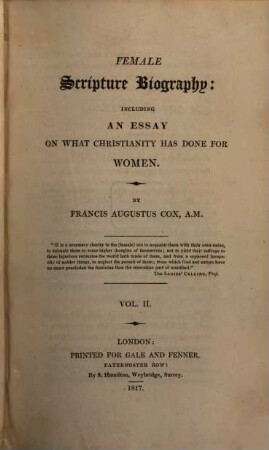 Female scripture biography : including an essay on what Christianity has done for women, 2