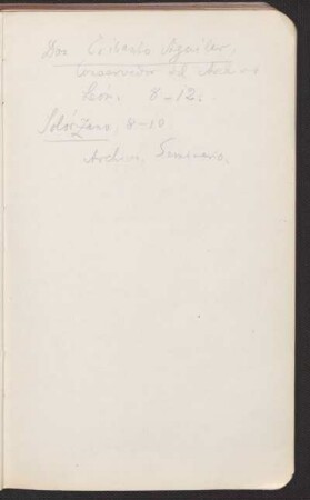 [Notiz zu Archivo Seminario und Conservador del Archivo]