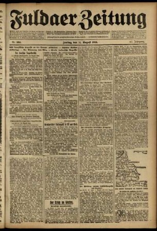 Ausgabe vom Freitag, den 11. August 1916.