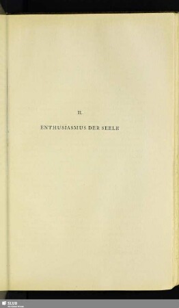 II. Enthusiasmus Der Seele