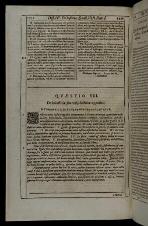 Quæstio VIII. De iniustitia; seu vitiis Iustitiæ oppositis.