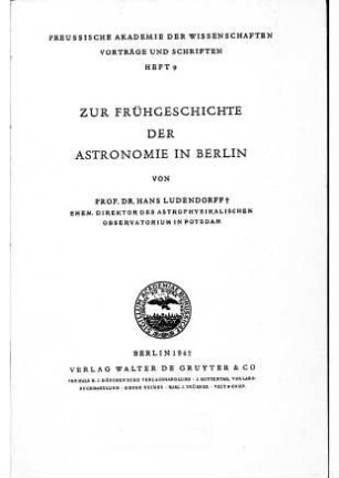 Zur Frühgeschichte der Astronomie in Berlin