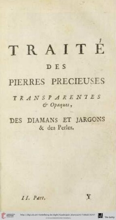 Traité des pierre precieuses