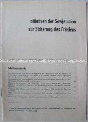 Sonderdruck des DSF-Zentralvorstandes zur Außenpolitik der Sowjetunion