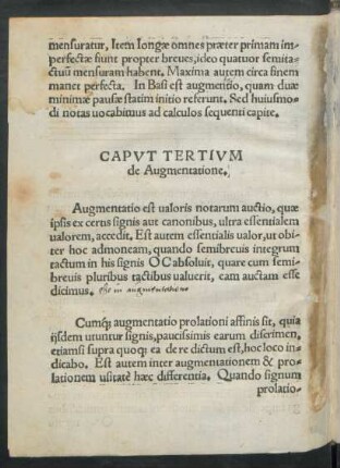 Caput Tertium de Augmentatione.