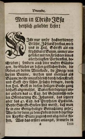 Mein in Christo Jesu herzlich geliebter Leser!