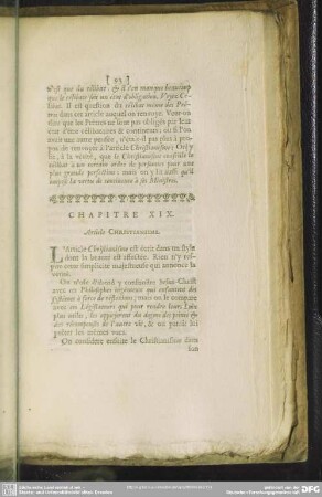Chapitre XIX. Article Christianisme