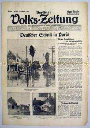 Berliner Volks-Zeitung u.a. zur französischen Besetzung des Rheinlandes