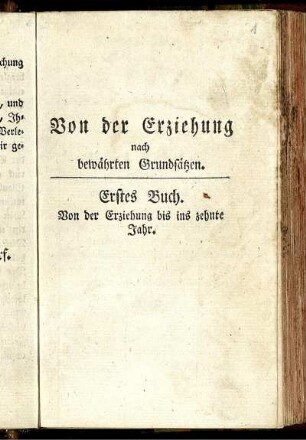 Von der Erziehung nach bewährten Grundsätzen.