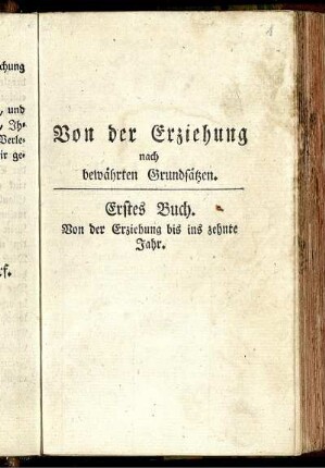 Von der Erziehung nach bewährten Grundsätzen.