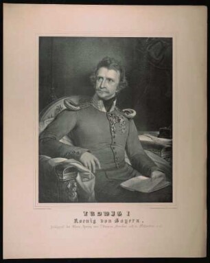 Lithographie mit Darstellung von Ludwig I., König von Bayern