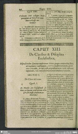 Caput XIII. De Clavibus & Disciplina Ecclesiastica