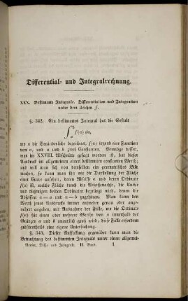 Differential- und Integralrechnung. Kapitel XXX - XXXVIII.