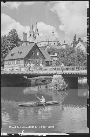 Schirgiswalde. Spreebrücke und Stadtblick