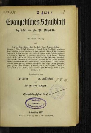 41: Evangelisches Schulblatt - 41.1897