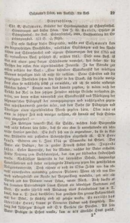 19-21 "Chr. G. Salzmann, Gründer der Erziehungsanstalt zu Schnepfenthal. Erinnerungen an dessen Leben" von J. W. Ausfeld