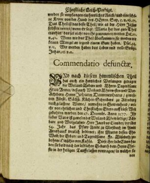 Commendatio defunctæ.