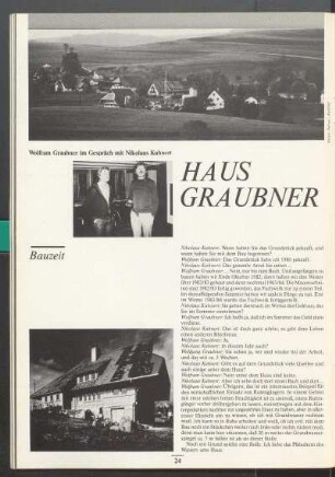 Haus Graubner. Wolfram Graubner im Gespräch mit Nikolaus Kuhnert