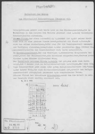 Unterjettingen mit Sindlingen: Pfarrbericht 1956