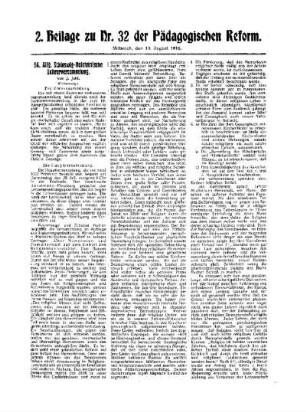 56. Allg. Schleswig-Holsteinische Lehrerversammlung : (Fortsetzung) ; (Schluß folgt) ; 2. Beilage zu Nr. 32 der Pädagogischen Reform