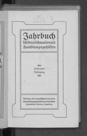 7.1906: Jahrbuch für deutschnationale Handlungsgehilfen