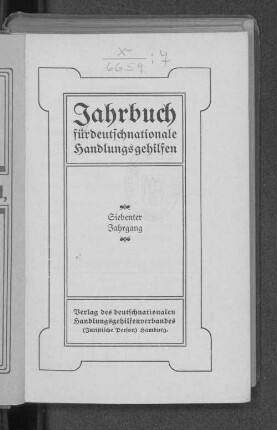 7.1906: Jahrbuch für deutschnationale Handlungsgehilfen