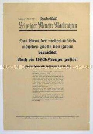 Sonderblatt der "Leipziger Neuesten Nachrichten" zum Kriegsverlauf in Ostasien