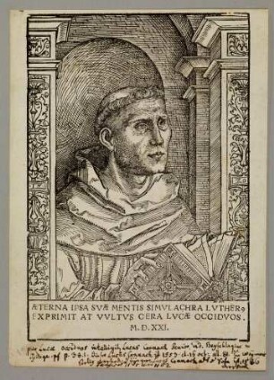 Bildnis des Martin Luther als Augustinermönch vor einer Nische