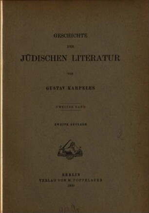 Geschichte der jüdischen Literatur, 2