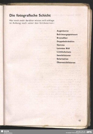 Die fotografische Schicht