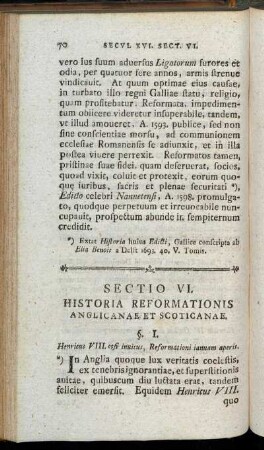 Sectio VI. Historia Reformationis Anglicanae et Scoticanae.