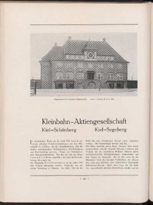 Kleinbahn-Aktiengesellschaft. Kiel-Schönberg, Kiel-Segeberg