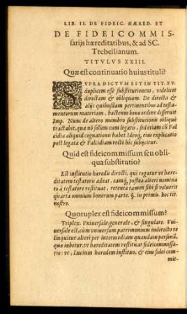De Fideicommissariis haereditatibus, & ad Sc. Trebellianum. Titulus XXIII.