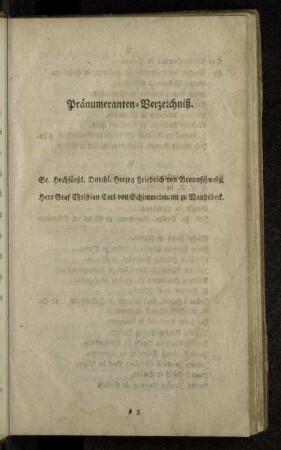Pränumeranten-Verzeichniß.
