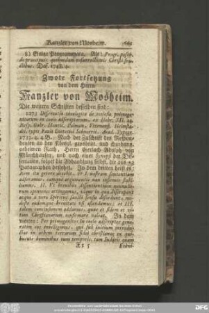 Zwote Fortsetzung von dem Kanzler von Mosheim.