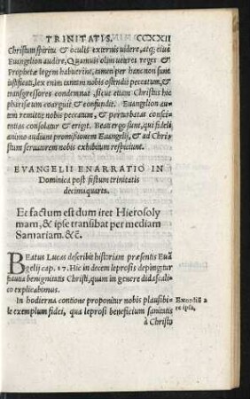 Evangelii Enarratio In Dominica post festum trinitatis decimaquarta.