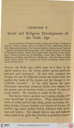 Social and Religious Developments of the Vedic Age