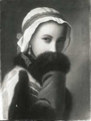 Mädchen mit weißer Haube : Rotari, Pietro A.: Mädchen mit weißer Haube. Pastell