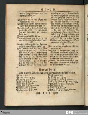 Verzeichnis Der in diesen blättern erklärten und erläuterten schriftstellen.