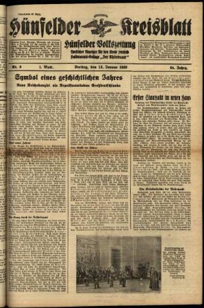 Ausgabe vom Freitag, den 13. Januar 1939.