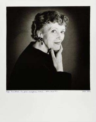 Olga Rinnebach, die grosse, unvergessene Diseuse, Berlin, etwa 1957