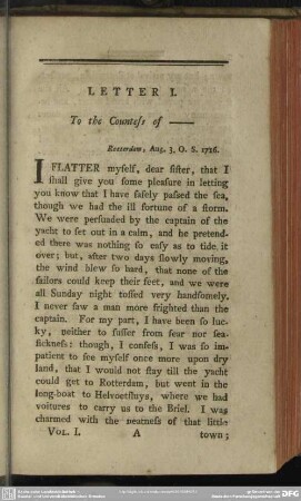 [Letters Of the Right Honourable Lady M-y W-y M-e. Volume I]